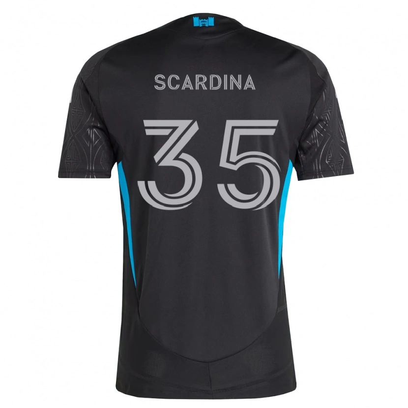 Danxen Dzieci Nick Scardina #35 Czarny Biały Błękitny Wyjazdowa Koszulka 2026/27 Koszulki Klubowe
