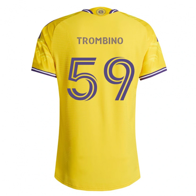 Danxen Dzieci Caleb Trombino #59 Żółty Fioletowy Wyjazdowa Koszulka 2026/27 Koszulki Klubowe