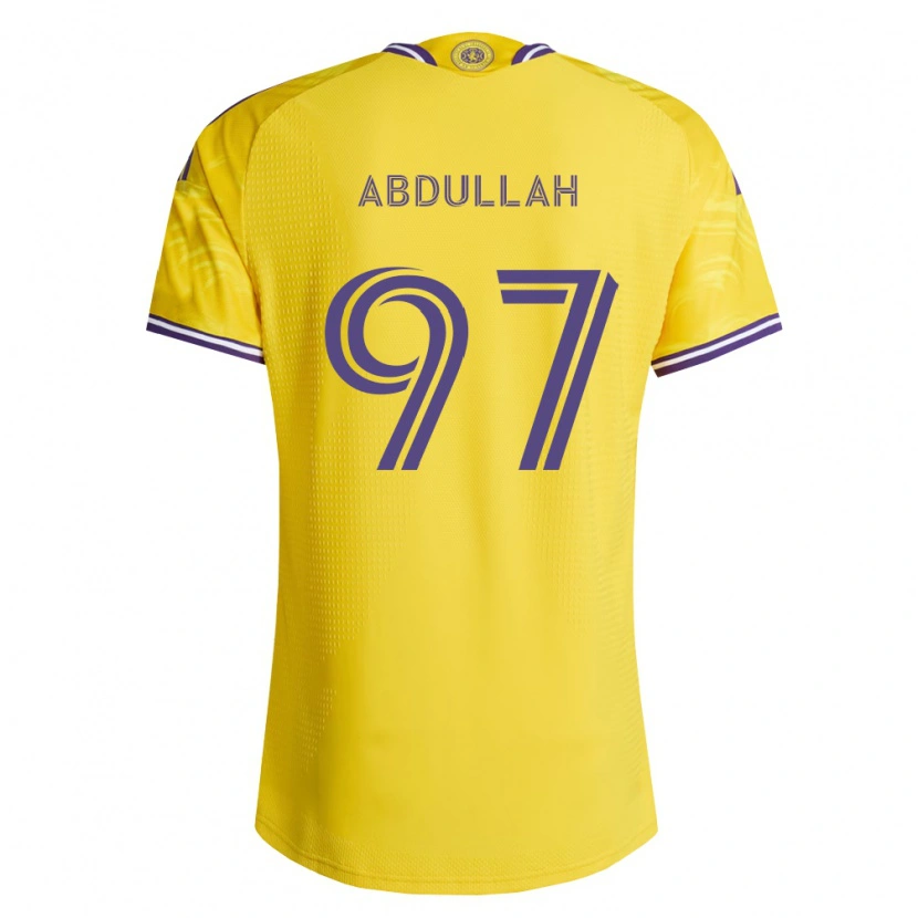 Danxen Dzieci Majed Abdullah #97 Żółty Fioletowy Wyjazdowa Koszulka 2026/27 Koszulki Klubowe