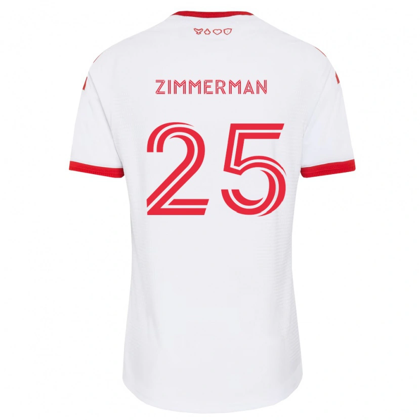 Danxen Dzieci Walker Zimmerman #25 Biały Czerwony Czarny Wyjazdowa Koszulka 2026/27 Koszulki Klubowe