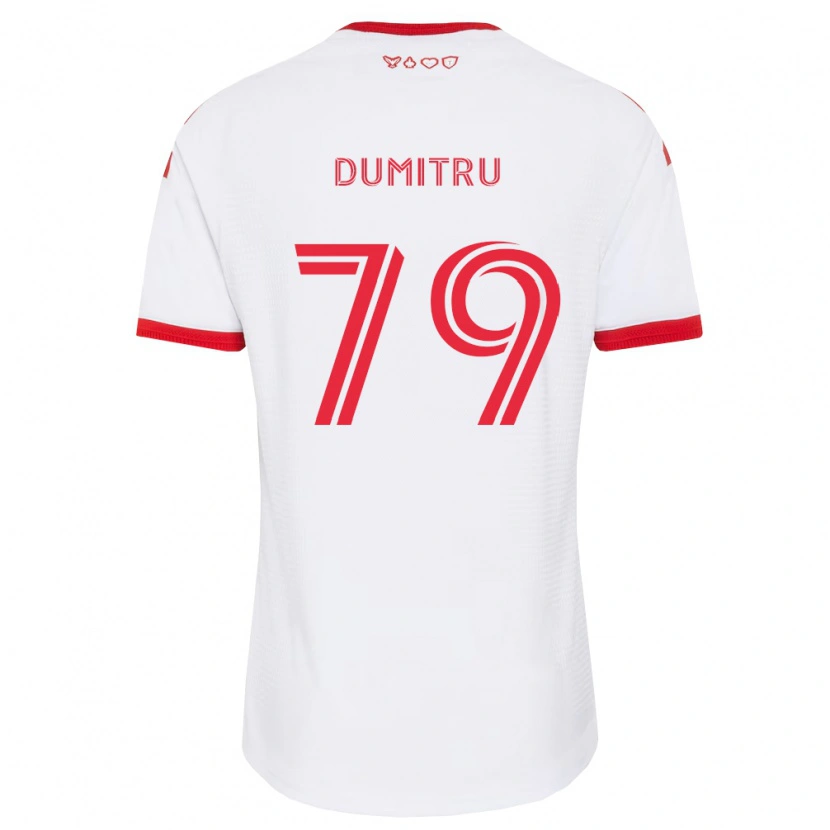 Danxen Dzieci Andrei Dumitru #79 Biały Czerwony Czarny Wyjazdowa Koszulka 2026/27 Koszulki Klubowe