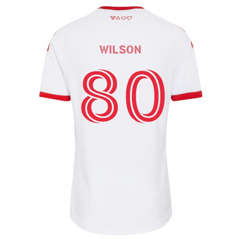 Danxen Dzieci Shafique Wilson #80 Biały Czerwony Czarny Wyjazdowa Koszulka 2026/27 Koszulki Klubowe