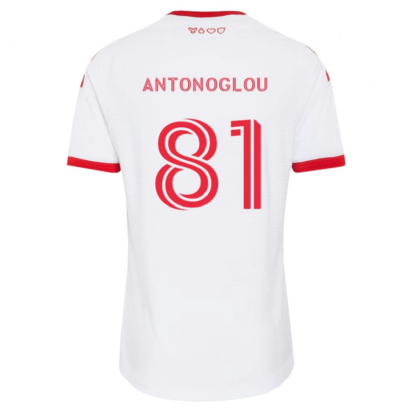 Danxen Dzieci Themi Antonoglou #81 Biały Czerwony Czarny Wyjazdowa Koszulka 2026/27 Koszulki Klubowe