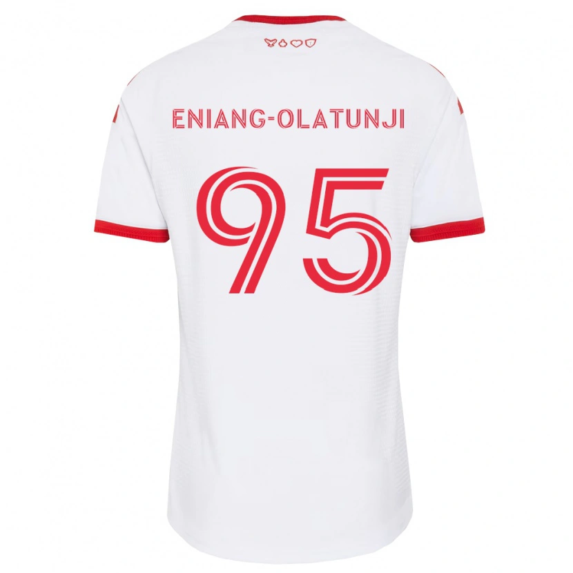 Danxen Dzieci Daniel Eniang-Olatunji #95 Biały Czerwony Czarny Wyjazdowa Koszulka 2026/27 Koszulki Klubowe