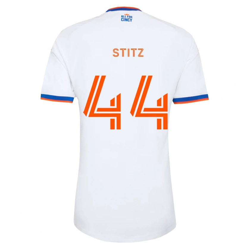 Danxen Dzieci Ben Stitz #44 Biały Granatowy Pomarańczowy Wyjazdowa Koszulka 2026/27 Koszulki Klubowe