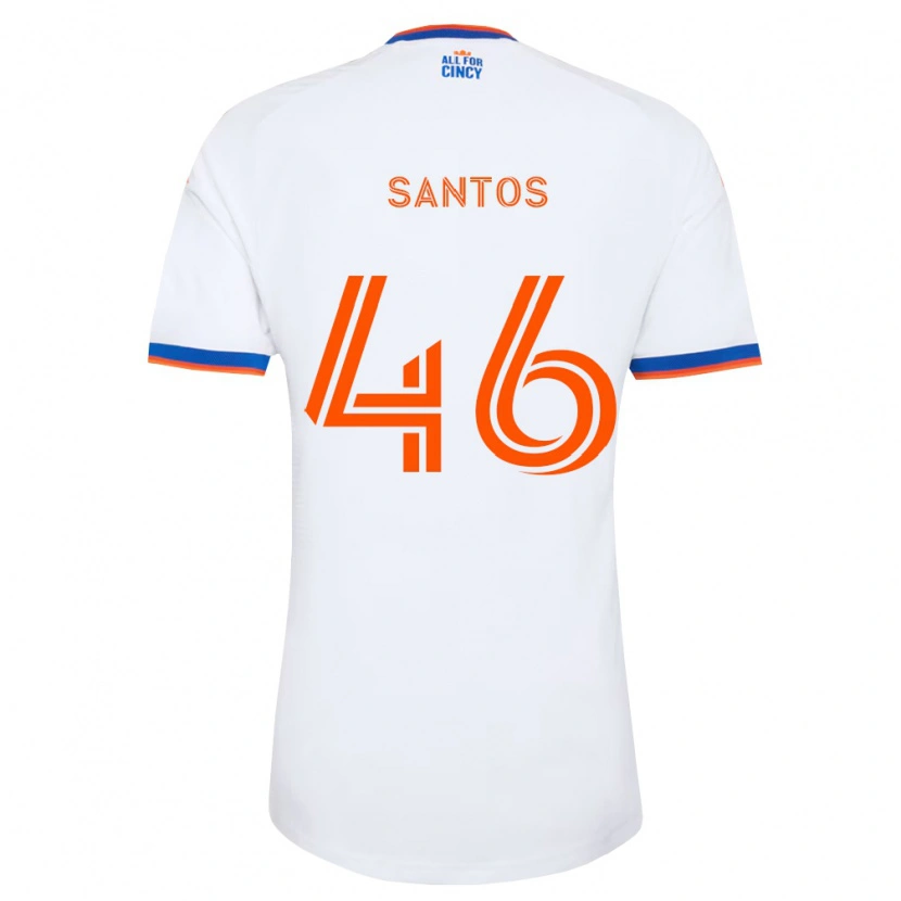 Danxen Dzieci Guilherme Santos #46 Biały Granatowy Pomarańczowy Wyjazdowa Koszulka 2026/27 Koszulki Klubowe