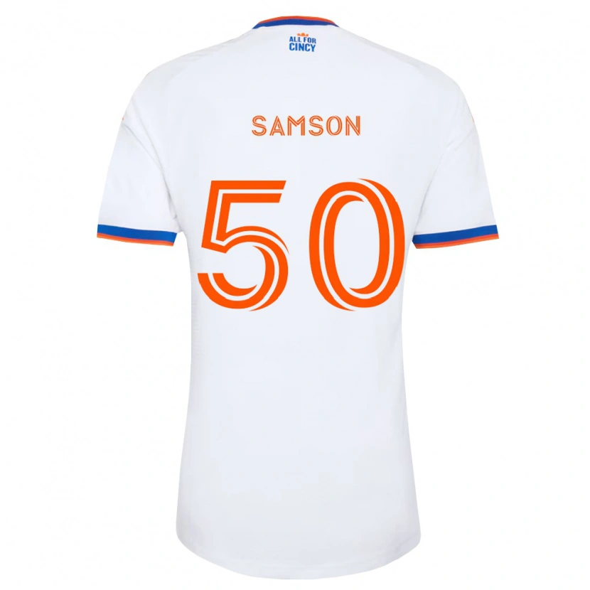 Danxen Dzieci Félix Samson #50 Biały Granatowy Pomarańczowy Wyjazdowa Koszulka 2026/27 Koszulki Klubowe
