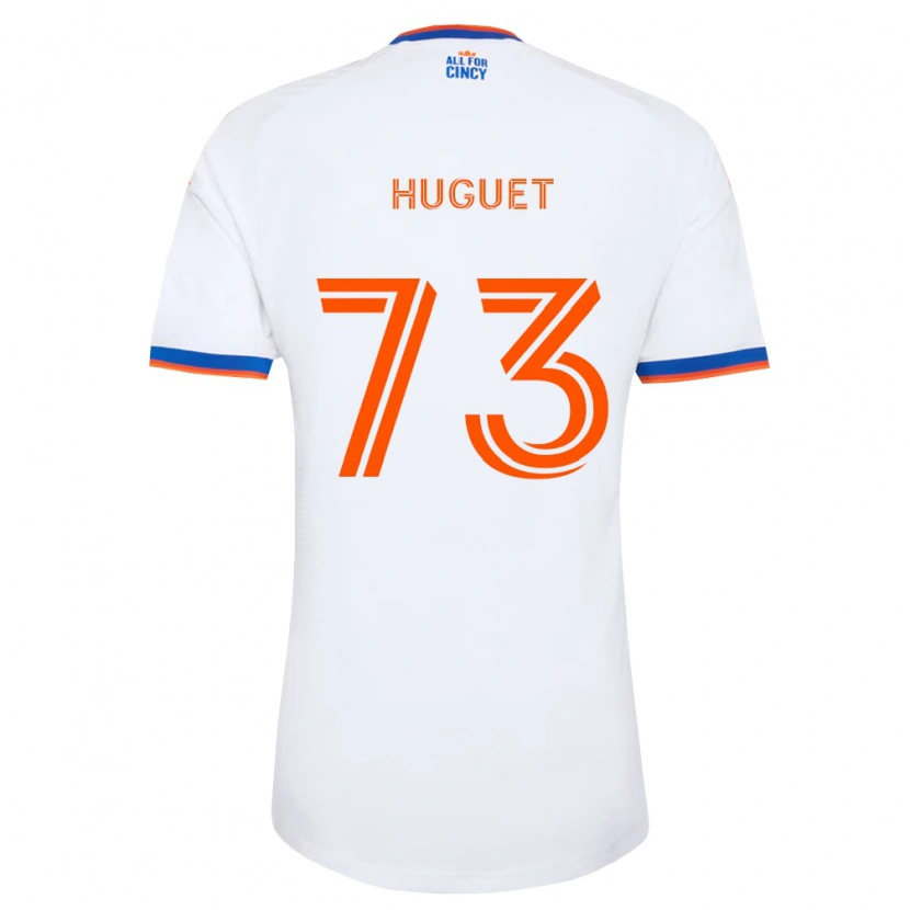 Danxen Dzieci Gaël Huguet #73 Biały Granatowy Pomarańczowy Wyjazdowa Koszulka 2026/27 Koszulki Klubowe
