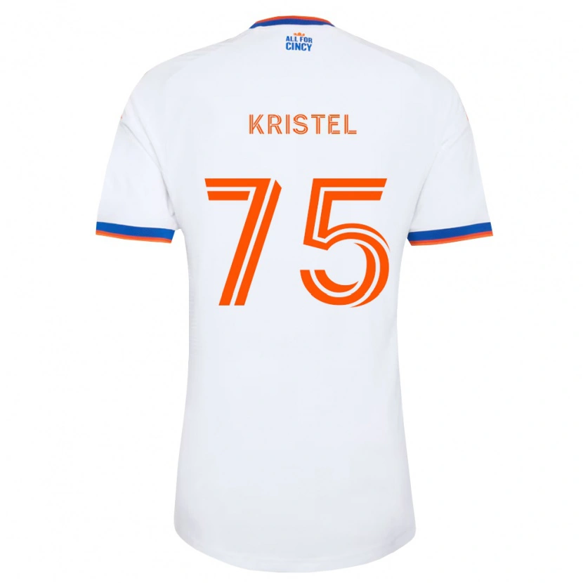 Danxen Dzieci Brandon Kristel #75 Biały Granatowy Pomarańczowy Wyjazdowa Koszulka 2026/27 Koszulki Klubowe