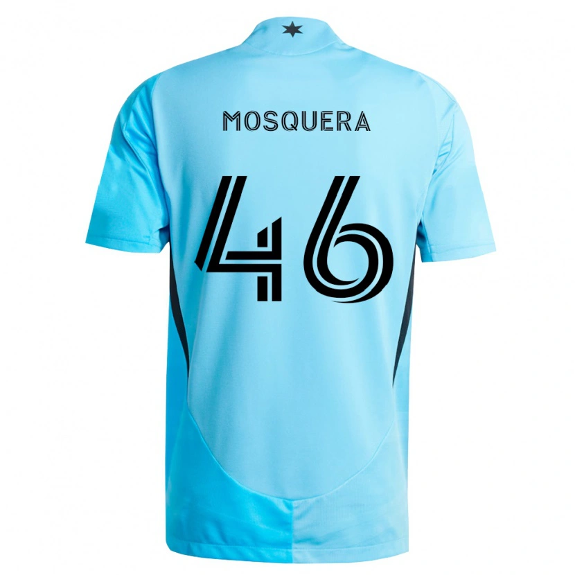 Danxen Dzieci Juan Camilo Mosquera #46 Jasny Niebieski Czarny Wyjazdowa Koszulka 2026/27 Koszulki Klubowe