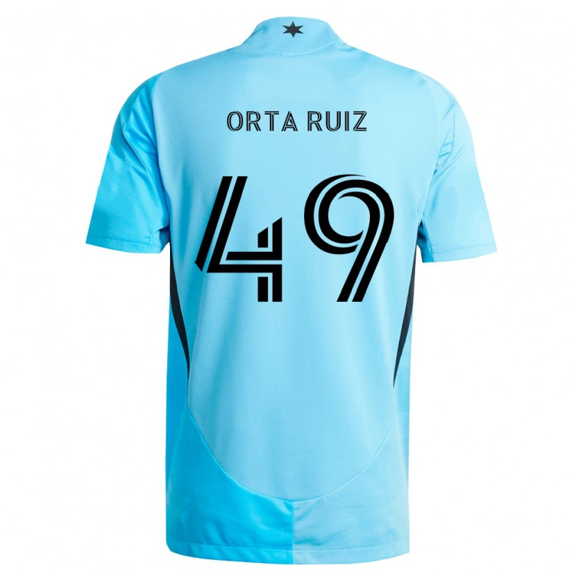 Danxen Dzieci Jose Orta Ruiz #49 Jasny Niebieski Czarny Wyjazdowa Koszulka 2026/27 Koszulki Klubowe