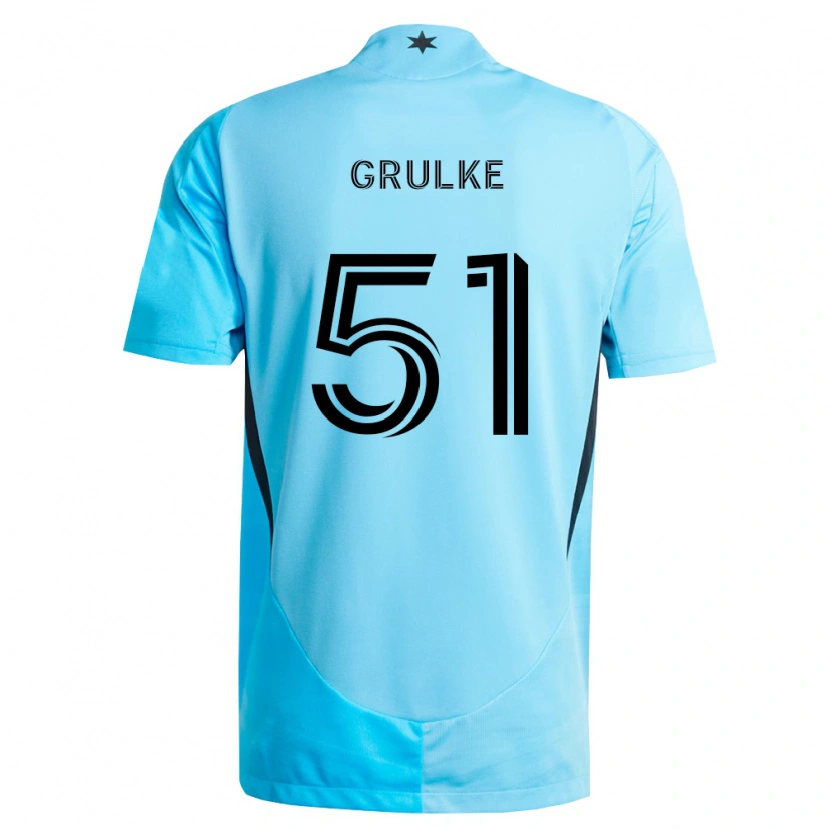 Danxen Dzieci Calin Grulke #51 Jasny Niebieski Czarny Wyjazdowa Koszulka 2026/27 Koszulki Klubowe