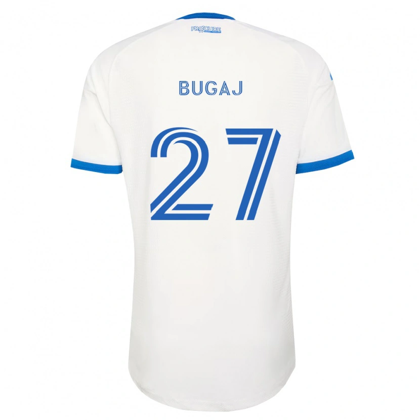Danxen Dzieci Dawid Bugaj #27 Błękitny Biały Wyjazdowa Koszulka 2026/27 Koszulki Klubowe