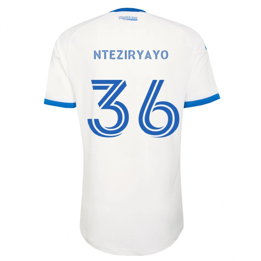 Danxen Dzieci Josh Nteziryayo #36 Błękitny Biały Wyjazdowa Koszulka 2026/27 Koszulki Klubowe