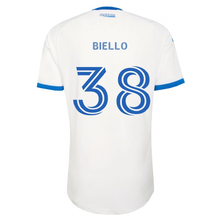Danxen Dzieci Alessandro Biello #38 Błękitny Biały Wyjazdowa Koszulka 2026/27 Koszulki Klubowe