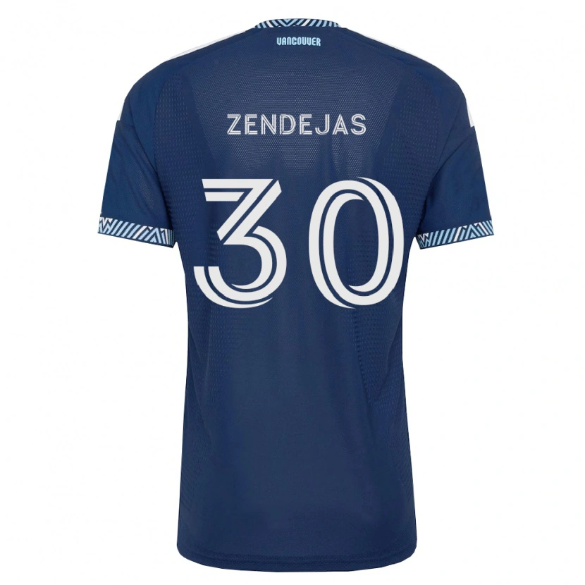 Danxen Dzieci Adrián Zendejas #30 Głęboki Niebieski Biały Wyjazdowa Koszulka 2026/27 Koszulki Klubowe