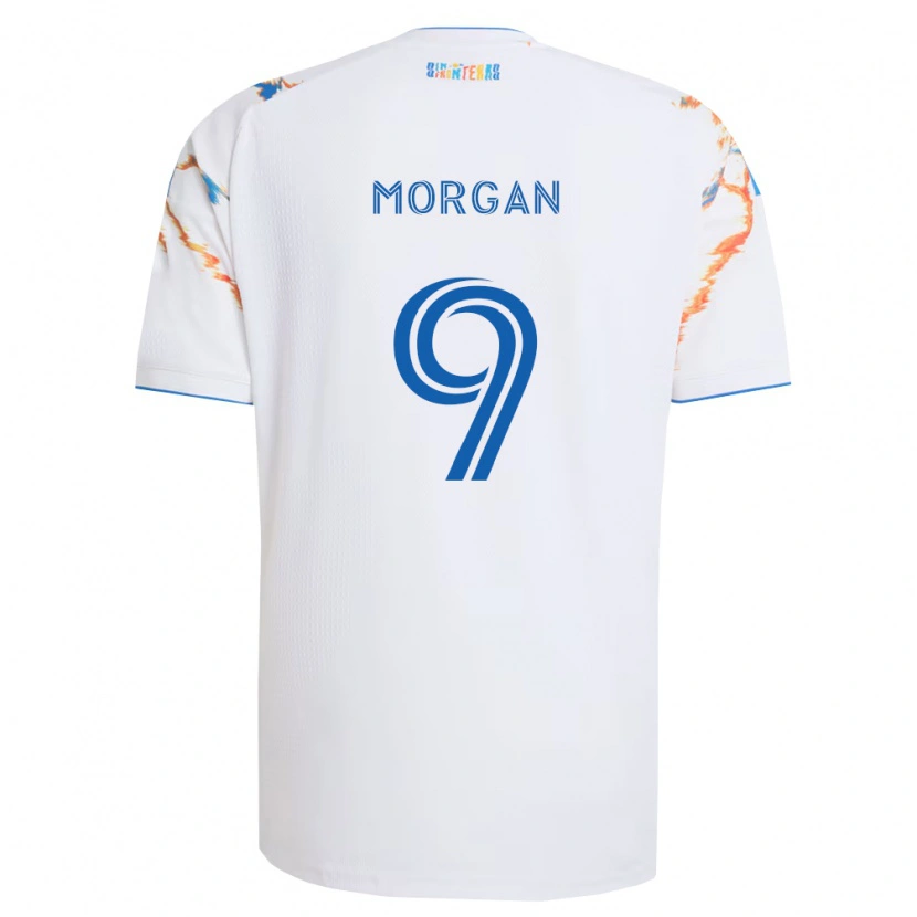 Danxen Dzieci Lewis Morgan #9 Biały Pomarańczowy Niebieski Wyjazdowa Koszulka 2026/27 Koszulki Klubowe