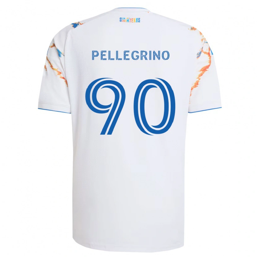 Danxen Dzieci Amahl Pellegrino #90 Biały Pomarańczowy Niebieski Wyjazdowa Koszulka 2026/27 Koszulki Klubowe