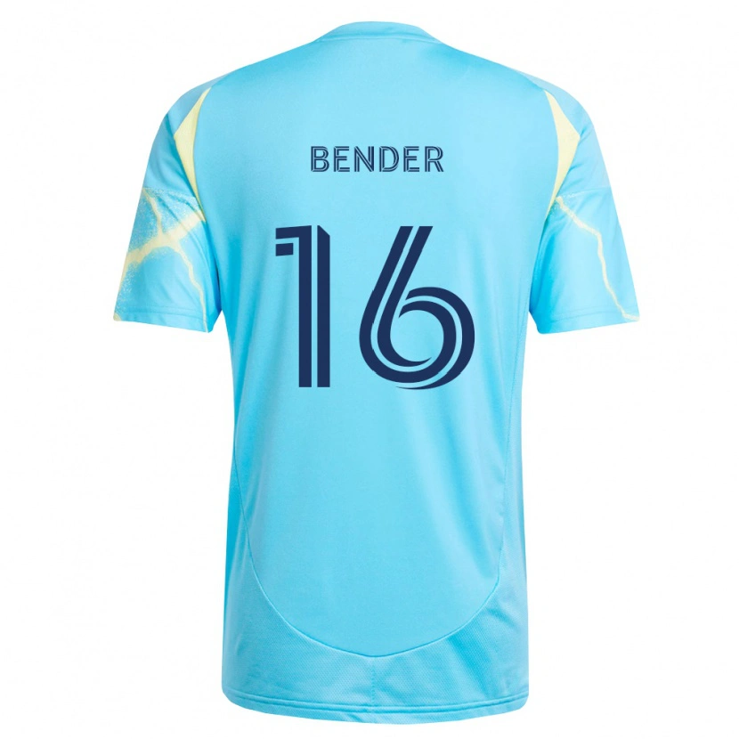 Danxen Dzieci Ben Bender #16 Jasny Niebieski Czarny Jasnożółty Wyjazdowa Koszulka 2026/27 Koszulki Klubowe