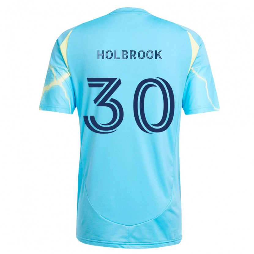 Danxen Dzieci Pierce Holbrook #30 Jasny Niebieski Czarny Jasnożółty Wyjazdowa Koszulka 2026/27 Koszulki Klubowe