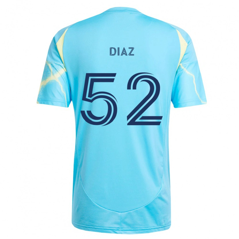 Danxen Dzieci Samuel Diaz #52 Jasny Niebieski Czarny Jasnożółty Wyjazdowa Koszulka 2026/27 Koszulki Klubowe