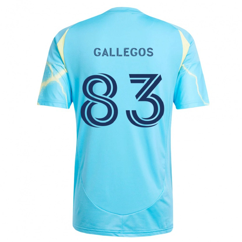 Danxen Dzieci Mateo Gallegos #83 Jasny Niebieski Czarny Jasnożółty Wyjazdowa Koszulka 2026/27 Koszulki Klubowe