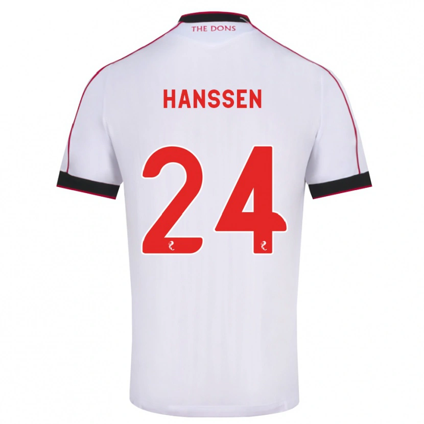 Danxen Dzieci Nadine Hanssen #24 Czarny Czerwony Biały Wyjazdowa Koszulka 2026/27 Koszulki Klubowe