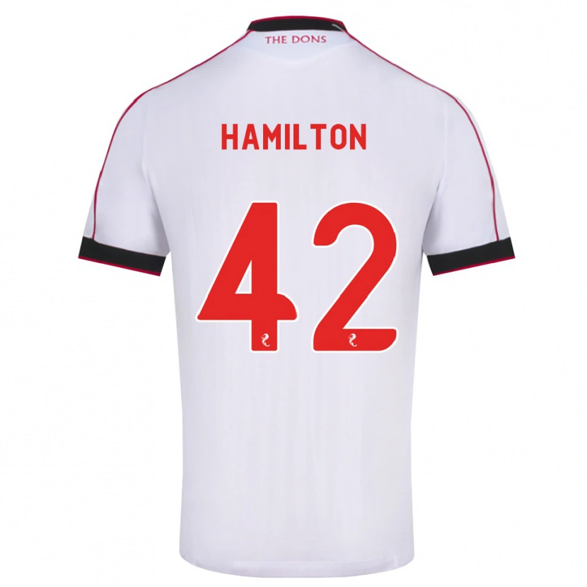 Danxen Dzieci Brendan Hamilton #42 Czarny Czerwony Biały Wyjazdowa Koszulka 2026/27 Koszulki Klubowe