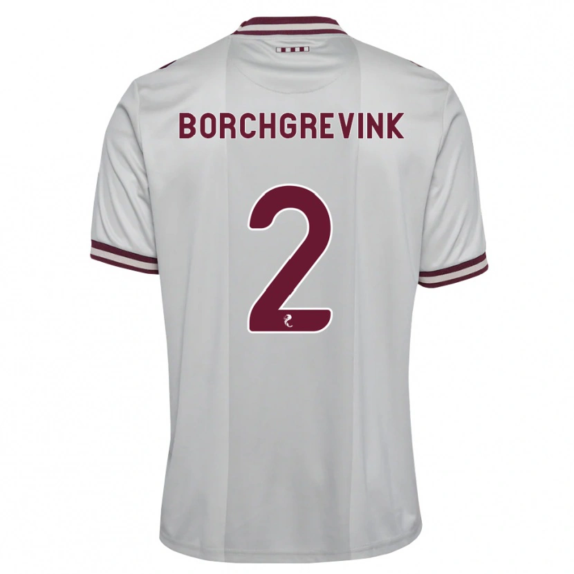 Danxen Dzieci Christian Borchgrevink #2 Biały Bordowy Wyjazdowa Koszulka 2026/27 Koszulki Klubowe