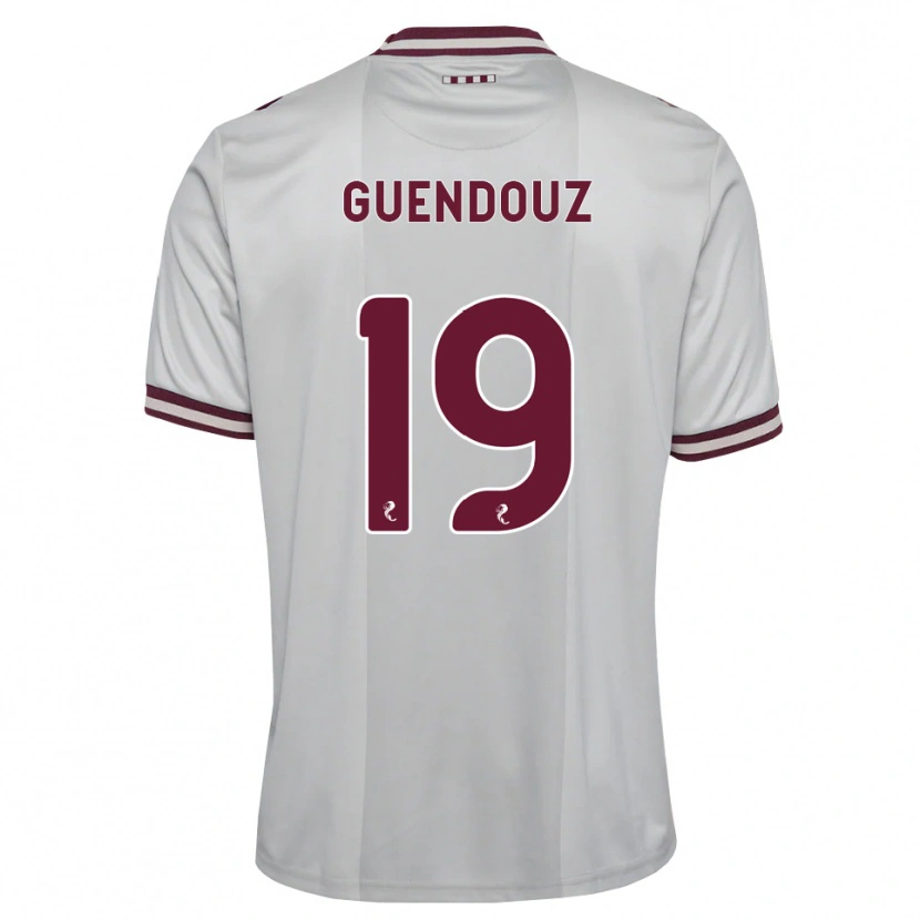 Danxen Dzieci Sabri Guendouz #19 Biały Bordowy Wyjazdowa Koszulka 2026/27 Koszulki Klubowe