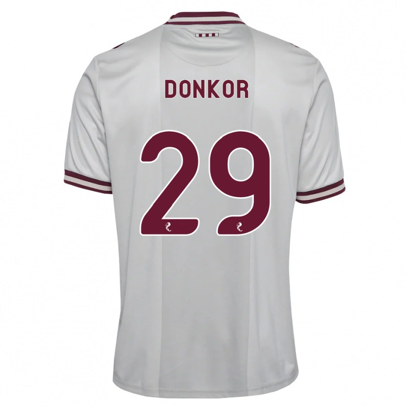 Danxen Dzieci Jaedon Donkor #29 Biały Bordowy Wyjazdowa Koszulka 2026/27 Koszulki Klubowe