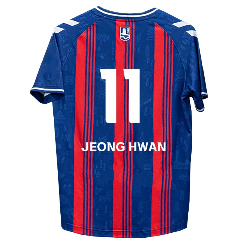 Danxen Męski Jeong-Hwan Kim #11 Niebieski Czerwony Biały Domowa Koszulka 2026/27 Koszulki Klubowe