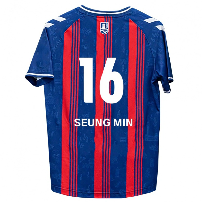 Danxen Męski Seung-Min Hwang #16 Niebieski Czerwony Biały Domowa Koszulka 2026/27 Koszulki Klubowe