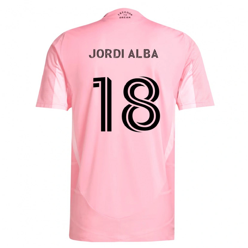 Danxen Męski Jordi Alba #18 Różowy Czarny Domowa Koszulka 2026/27 Koszulki Klubowe