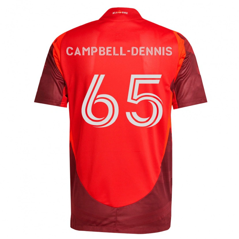 Danxen Męski Raequan Campbell-Dennis #65 Burgundia Czerwony Domowa Koszulka 2026/27 Koszulki Klubowe