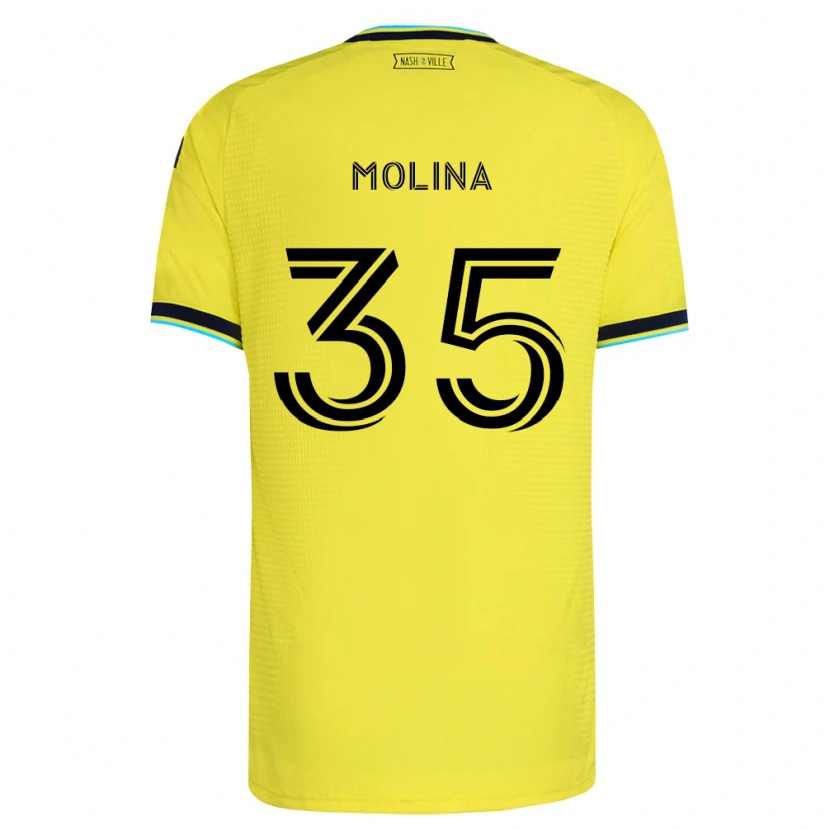 Danxen Męski Malachi Molina #35 Jasny Żółty Granatowy Domowa Koszulka 2026/27 Koszulki Klubowe