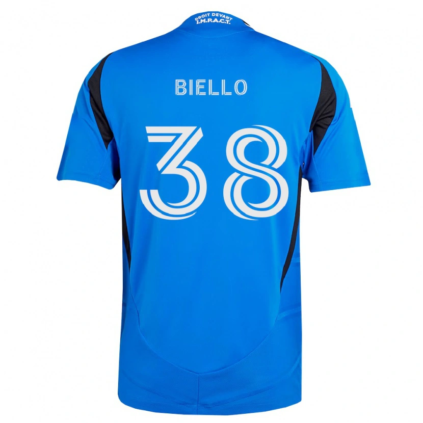 Danxen Męski Alessandro Biello #38 Niebieski Biały Czarny Domowa Koszulka 2026/27 Koszulki Klubowe