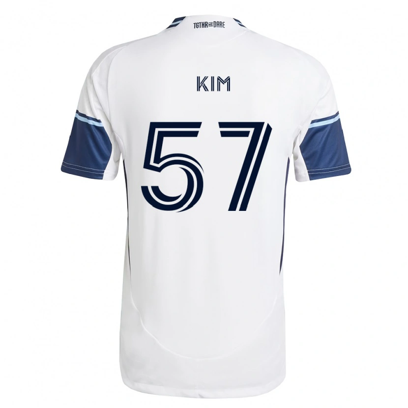 Danxen Męski Jayden Kim #57 Biały Królewski Niebieski Domowa Koszulka 2026/27 Koszulki Klubowe