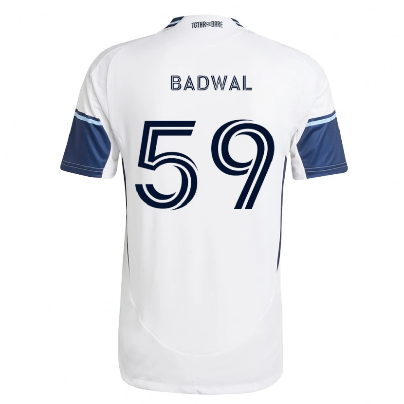 Danxen Męski Jeevan Badwal #59 Biały Królewski Niebieski Domowa Koszulka 2026/27 Koszulki Klubowe