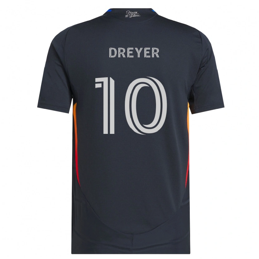 Danxen Męski Anders Dreyer #10 Ciemnoszary Czerwony Domowa Koszulka 2026/27 Koszulki Klubowe