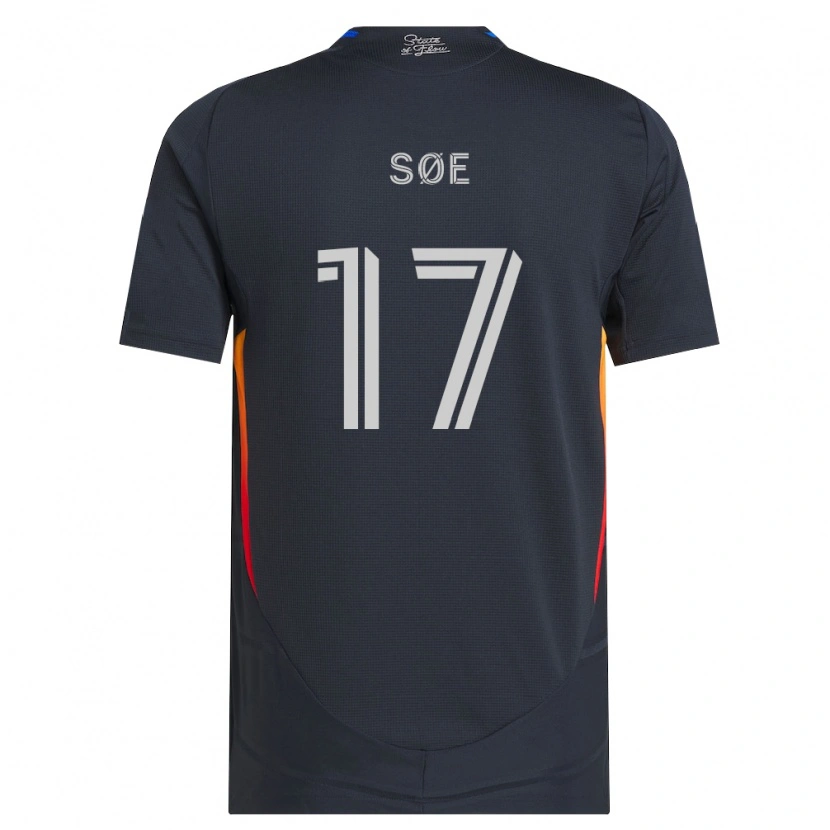 Danxen Męski Osvald Søe #17 Ciemnoszary Czerwony Domowa Koszulka 2026/27 Koszulki Klubowe