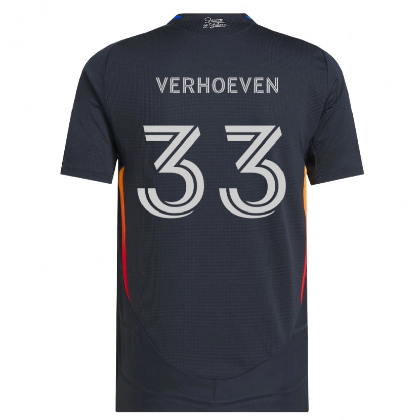 Danxen Męski Oscar Verhoeven #33 Ciemnoszary Czerwony Domowa Koszulka 2026/27 Koszulki Klubowe