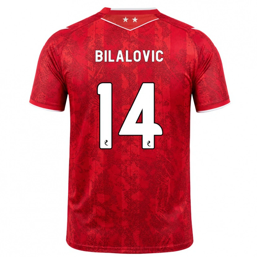 Danxen Męski Kenan Bilalovic #14 Czerwony Biały Domowa Koszulka 2026/27 Koszulki Klubowe