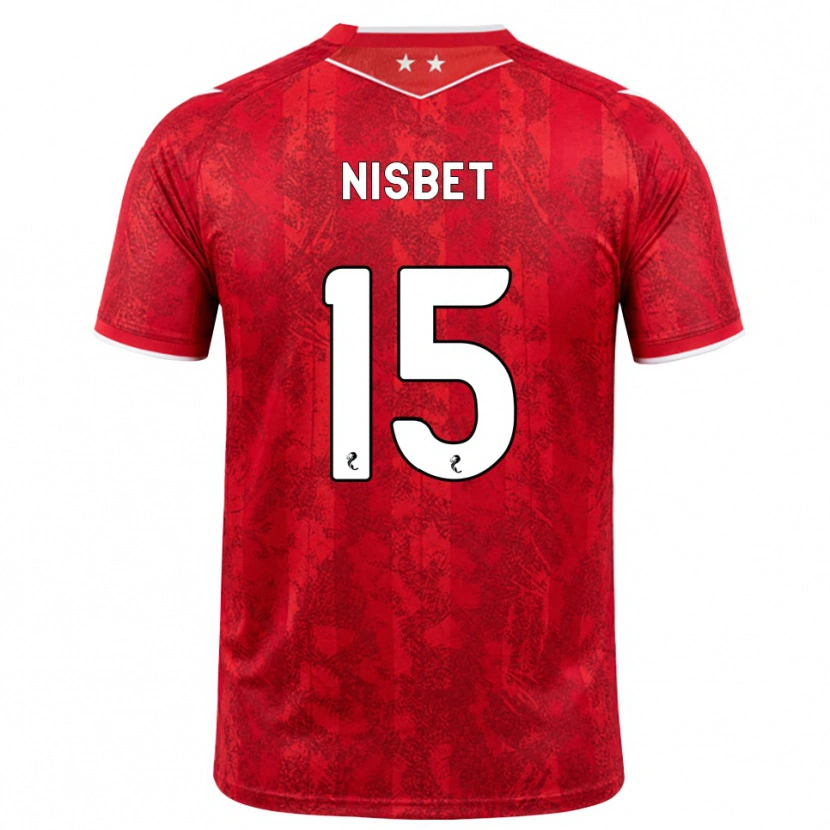 Danxen Męski Kevin Nisbet #15 Czerwony Biały Domowa Koszulka 2026/27 Koszulki Klubowe