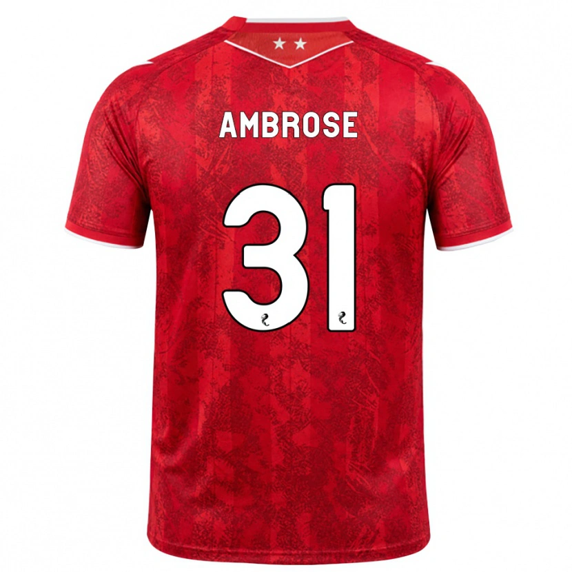 Danxen Męski Peter Ambrose #31 Czerwony Biały Domowa Koszulka 2026/27 Koszulki Klubowe