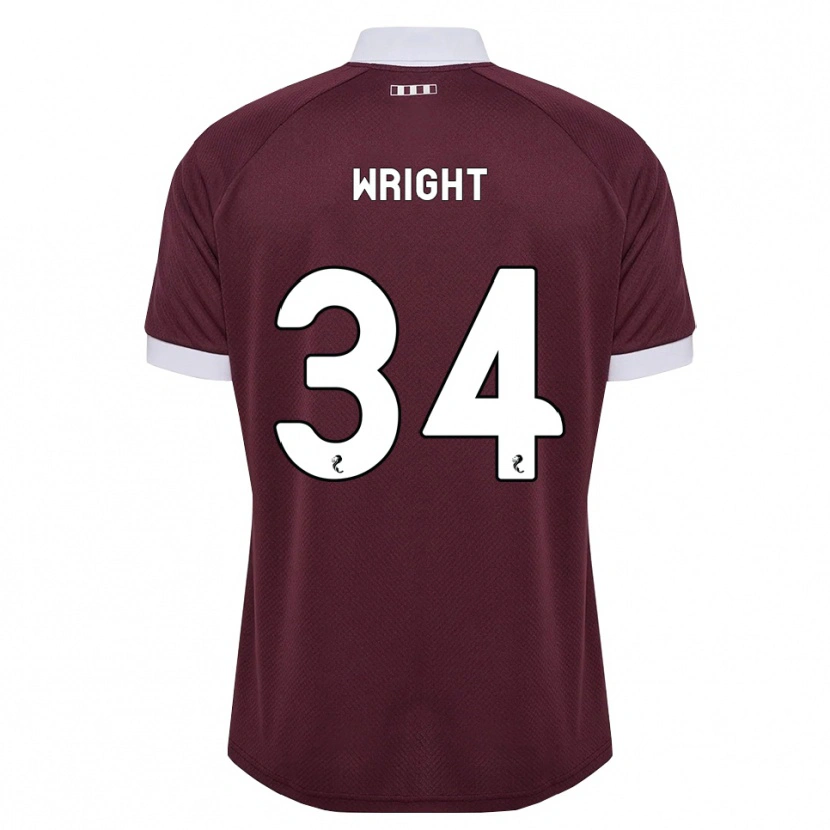 Danxen Męski Kieran Wright #34 Bordowy Biały Domowa Koszulka 2026/27 Koszulki Klubowe