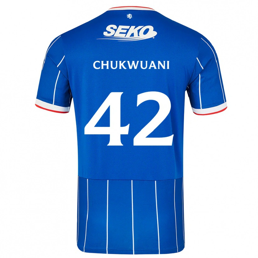 Danxen Męski Tochi Chukwuani #42 Czerwony Niebieski Biały Domowa Koszulka 2026/27 Koszulki Klubowe