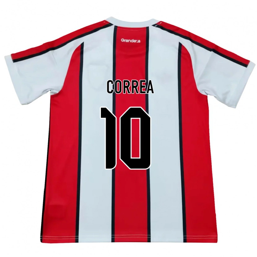 Danxen Męski Ángel Correa #10 Biały Czerwony Czarny Wyjazdowa Koszulka 2026/27 Koszulki Klubowe
