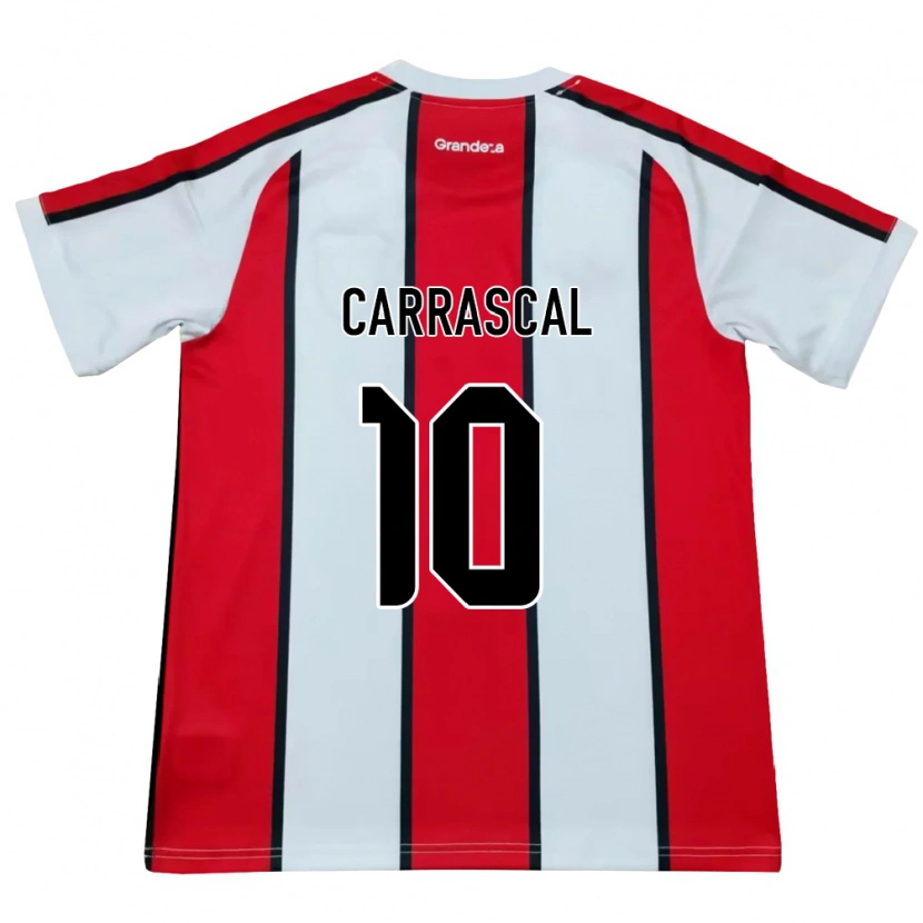 Danxen Męski Jorge Carrascal #10 Biały Czerwony Czarny Wyjazdowa Koszulka 2026/27 Koszulki Klubowe