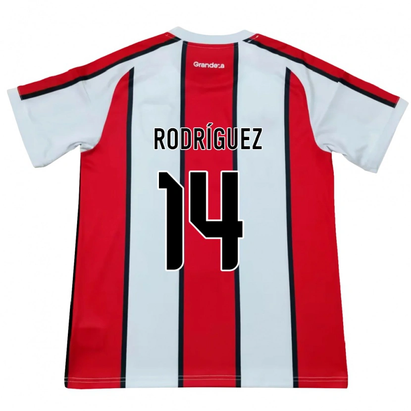 Danxen Męski Benjamín Rodríguez #14 Biały Czerwony Czarny Wyjazdowa Koszulka 2026/27 Koszulki Klubowe